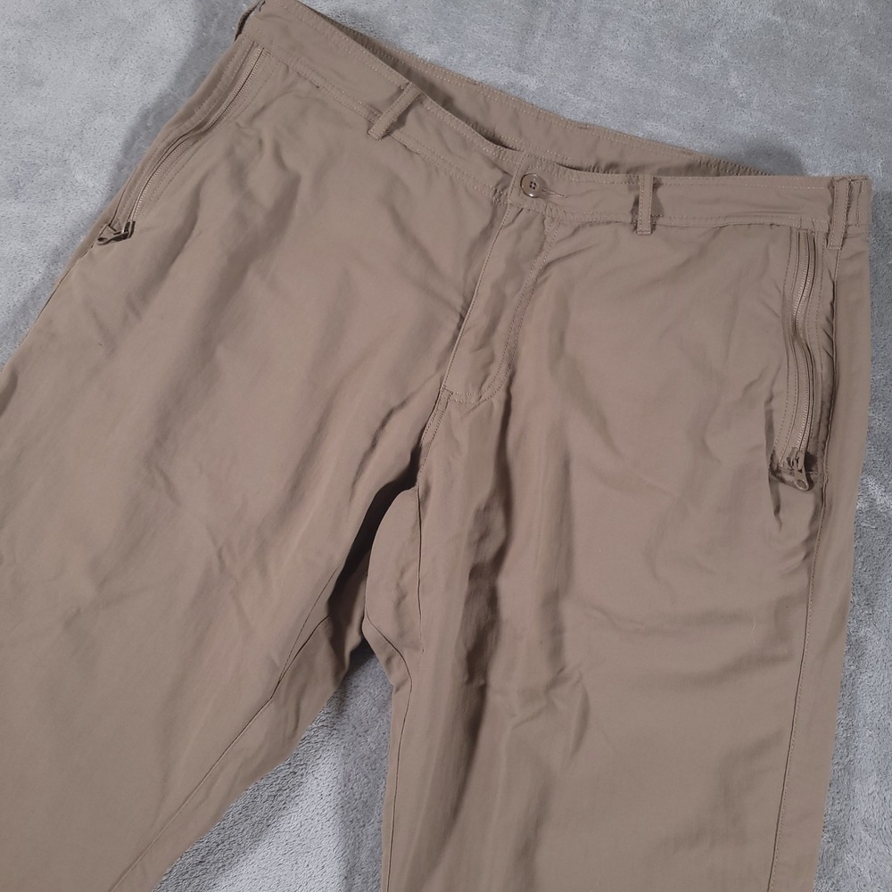 Clothing Arts Business Travel Pants Mens 36x34 Brown Tan Straight P'Cubed Nylon